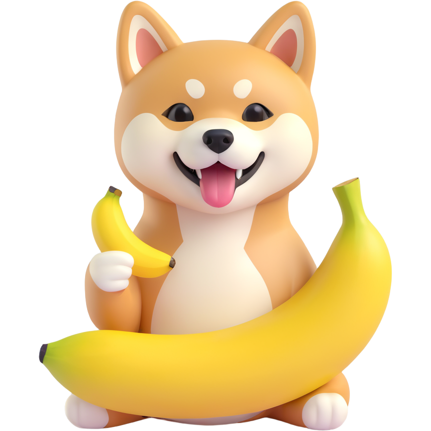 Shiba Inu Eating Banana